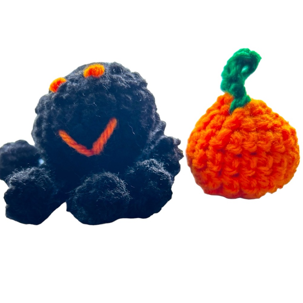 HAND CRAFTED Crochet Organic Catnip Colorful Interactive Spider&Pumpkin Cat Toys - Picture 3 of 10